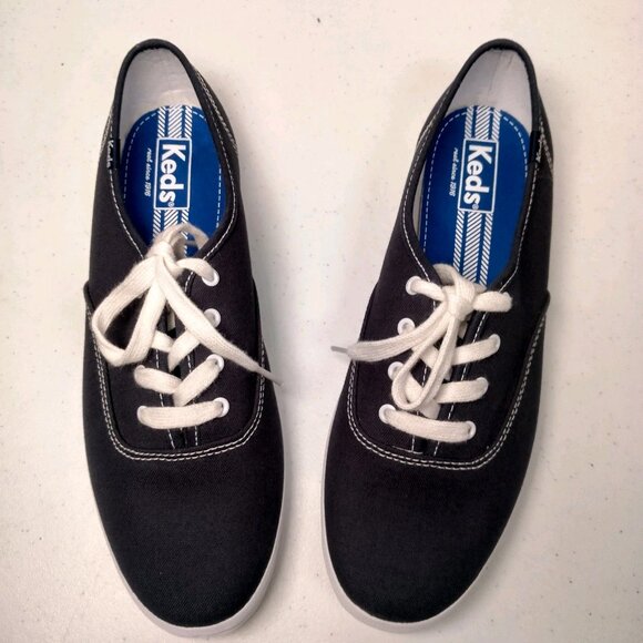 Keds Sneakers Shoes Women US Size 9.5 Blue Canvas Lace Up Classic Flat - Picture 4 of 16